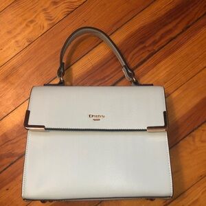Dune London Pale Blue Top-Handle Satchel with Goldtone metal
